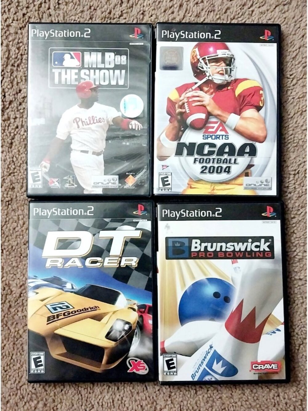 Sony Playstation 2 PS2 Games Lot NCAA Football 2004 Bowling MLB The Show DT Race